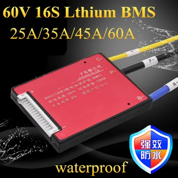 1шт BMS 60v литиевая 16s 25A 35A 45A 60A разрядная аккумуляторная батарея 60v 16s bms защита двигателя скутера электроинструмента ebike pack