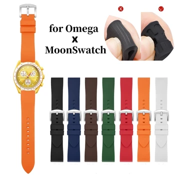 Высокоэластичный ремешок из силиконовой резины для Omega для Swatch Joint, MoonSwatch, Быстросъемный ремешок для часов, водонепроницаемый спортивный браслет 20 мм