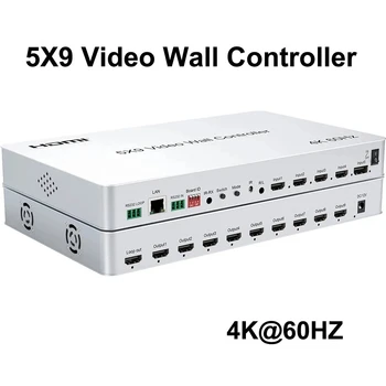 Контроллер Видеостены 4K 5x9 HDMI 2x2 3x3 2x4 1x9 9-Полосный Каскадный Сплайсинг нескольких экранов TV Wall Splicer 4x1 Multiviewer PIP RS232