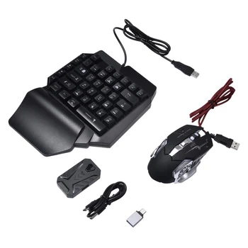 Проводная механическая клавиатура с подсветкой, RGB мышь, комбинированный набор конвертеров для PS4/PS5