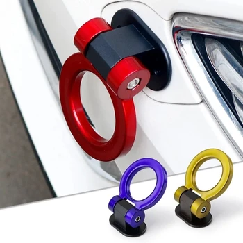 Разноцветные крючки для автомобильного прицепа, наклейка для украшения заднего переднего прицепа, гоночное кольцо для прицепа, Буксировочный крюк для автомобиля с гаечными ключами