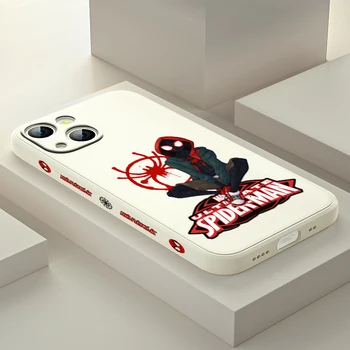 Силиконовый чехол для телефона Marvel cartoon spiderman для Apple iPhone 13 12 Mini 11 Pro XS MAX XR X8 7 6S SE Plus с жидким покрытием
